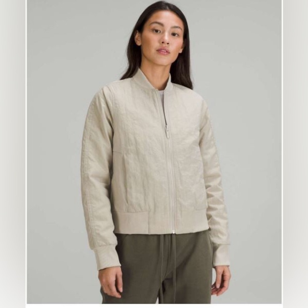 Lululemon Women’s Non-Stop Bomber Jacket Raw Linen - Size 6